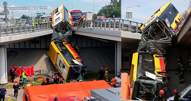 Autobus MHD se zřítil z mostu a zemřel v něm člověk: Řidič byl pod vlivem drog!