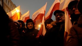 Protest svolaný opoziční stranou PiS ve Varšavě (11. 1. 2024)