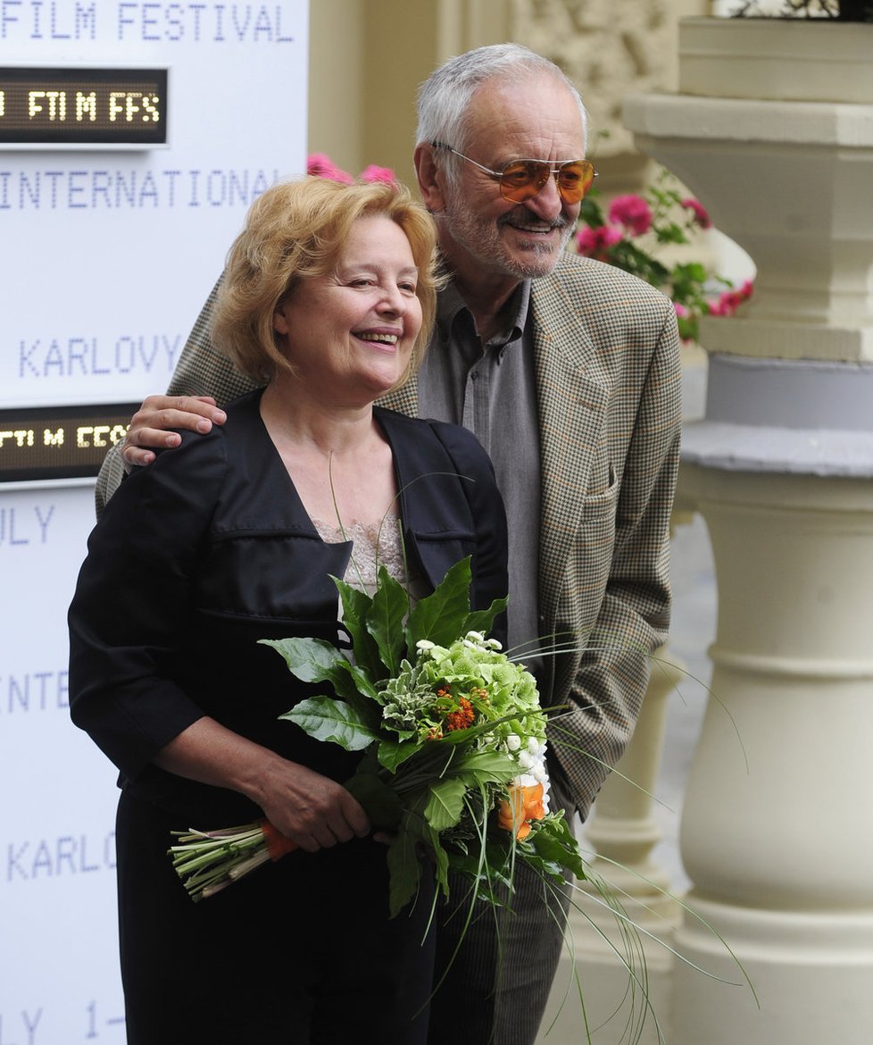 Milan Lasica s manželkou Magdou Vašáryovou
