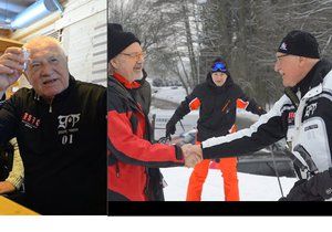 Václav Klaus při lyžování potkal Hejmu a dal si panáka