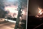 Válka na Ukrajině: Ohromný výbuch ropného skladiště ve městě Vasylkiv, do vzduchu proudil toxický kouř (27.2.2022)