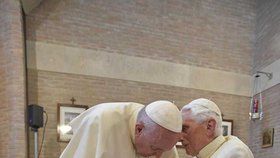 Pope Benedict appeared in public after a pause.  Together with Pope Francis, he was present at the appointment of new cardinals.