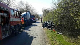 Za srážkou osobáku a domíchavače u Dolních Kounic pravděpodobně může nepřiměřená rychlost.