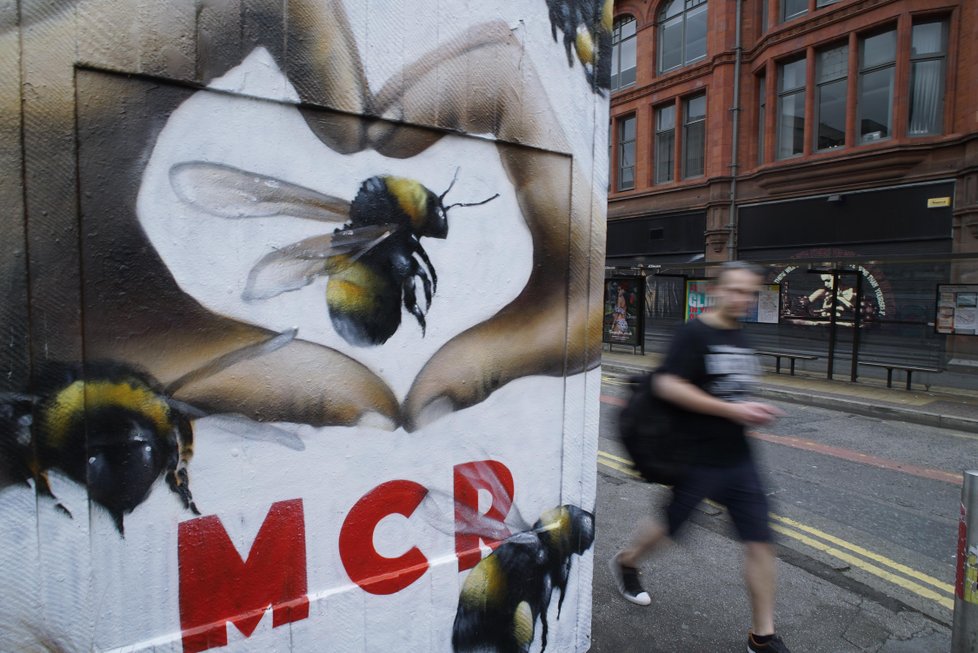 Včela je jedním ze symbolů Manchesteru.