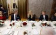 Expremiéři na slavnostní večeři premiérů Česka, na snímku premiér Petr Fiala (ODS) a Andrej Babiš (ANO) s manželkou Monikou  (2.1.2023)