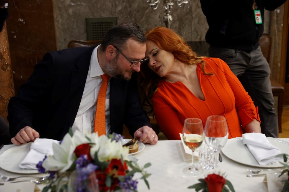 Expremiér Petr Nečas s partnerkou Janou na slavnostní večeři premiérů Česka (2.1.2023)