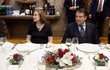 Expremiér Jiří Paroubek s novou partnerkou a exposlankyní Gabrielou Kalábkovou na slavnostní večeři premiérů Česka (2.1.2023)