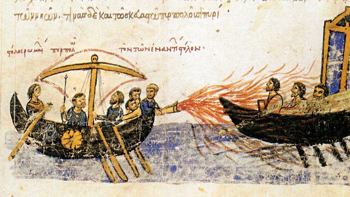 Použití řeckého ohně Použití řeckého ohně