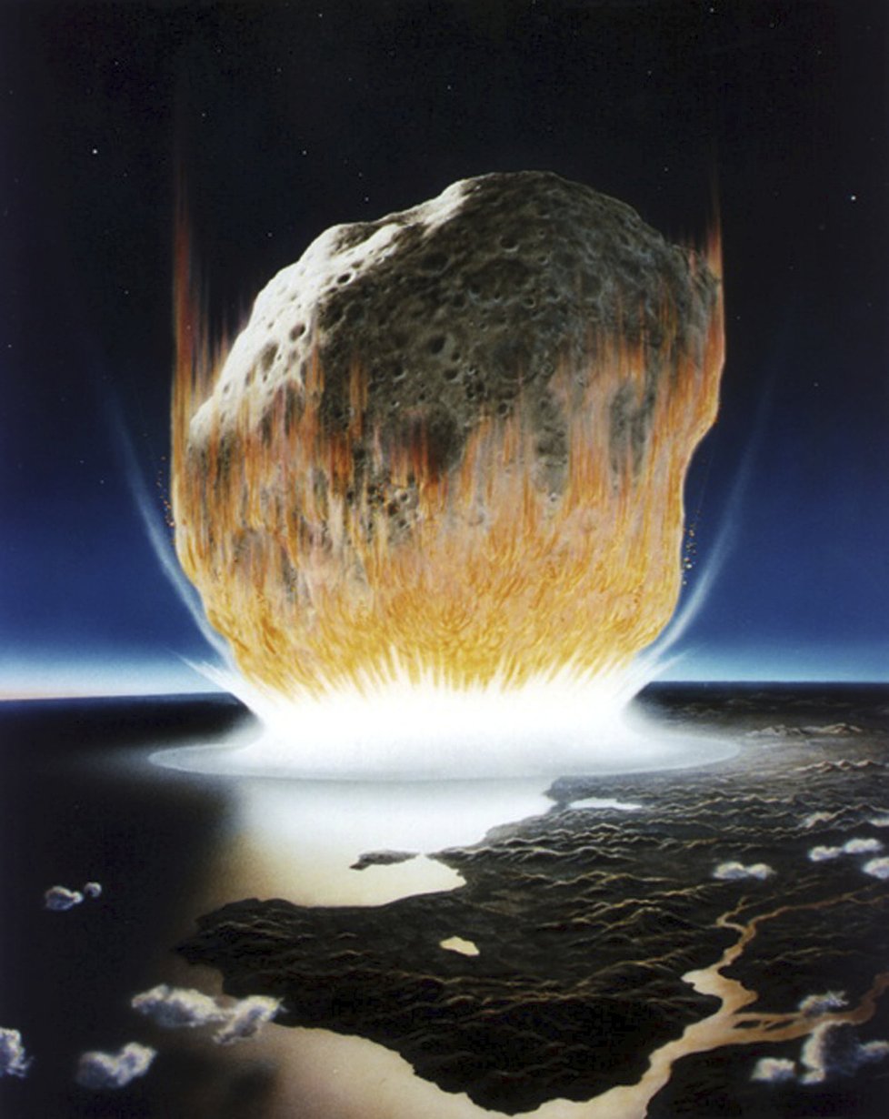 Dopad asteroidu na Zemi, (ilustrační foto).