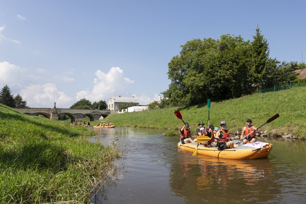 Vodáci na řece Moravě v Litovli (19.8.2023)