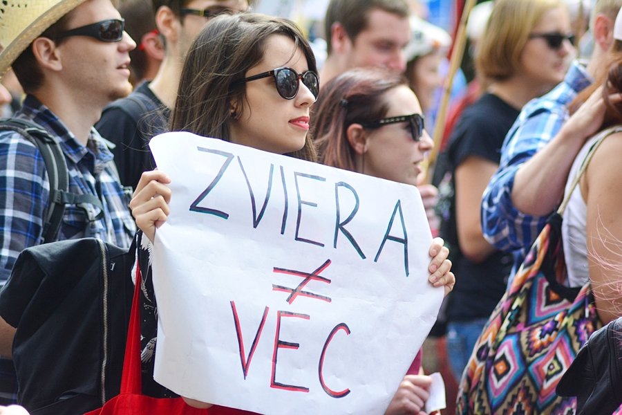 Veganský průvod Veggie Parade 2017 odstartoval po druhé hodině odpolední na Václavském náměstí.