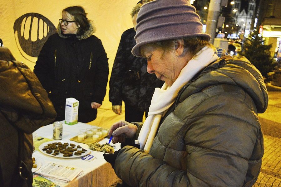 Vegani rozdávali jídlo zdarma. Snažili se kolemjdoucí přesvědčit, že to jde i bez utrpení.