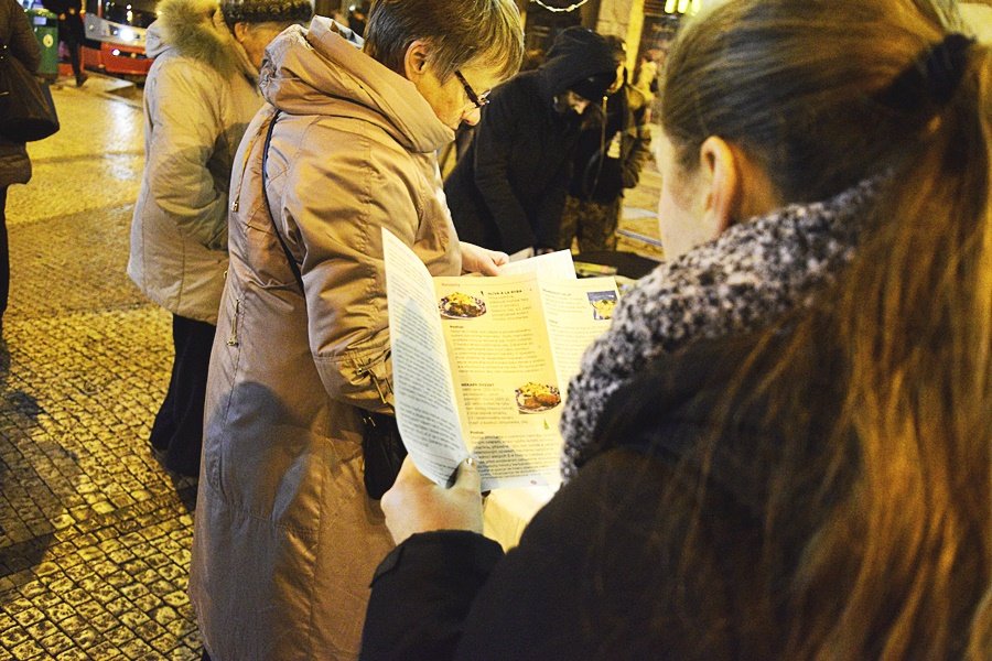 Vegani rozdávali jídlo zdarma. Snažili se kolemjdoucí přesvědčit, že to jde i bez utrpení.