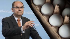 Německý ministr zemědělství Schmidt řeší skandál s nebezpečnými vejci.