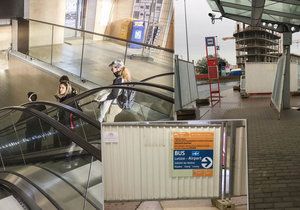 Ve stanici metra Nádraží Veleslavín začaly pracovat na nových eskalátorech.