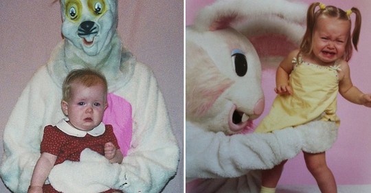 Úchylní velikonoční králíčci na fotkách s dětmi aneb Jak vyděsit své dítě i bez pomlázky