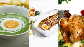 Dokonalé velikonoční menu: Špenátový krém, kuře s nádivkou a slavnostní sekaná