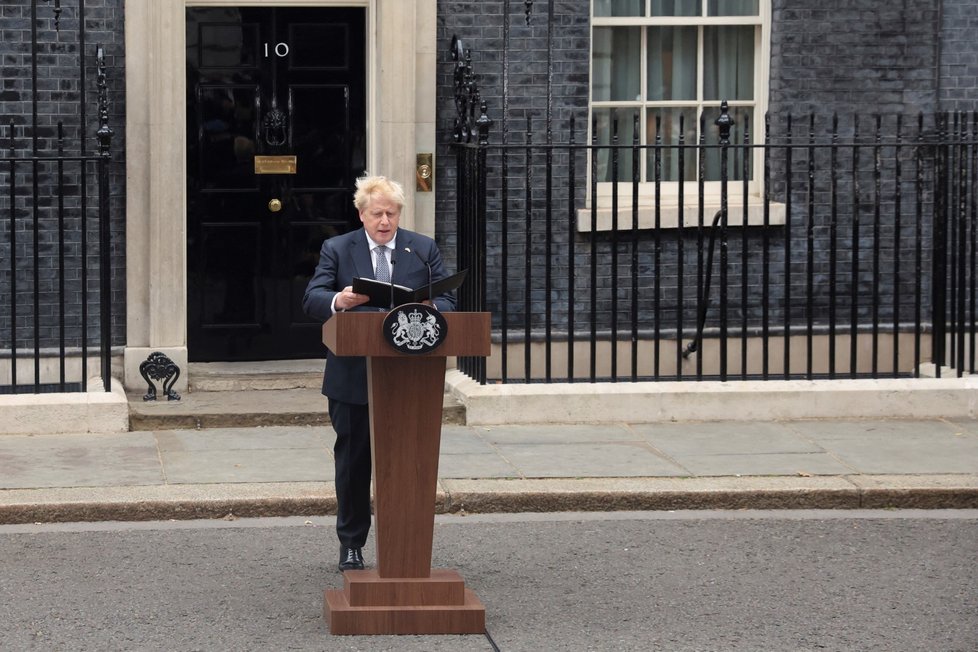 Boris Johnson oznámil rezignaci. (7.7.2022)