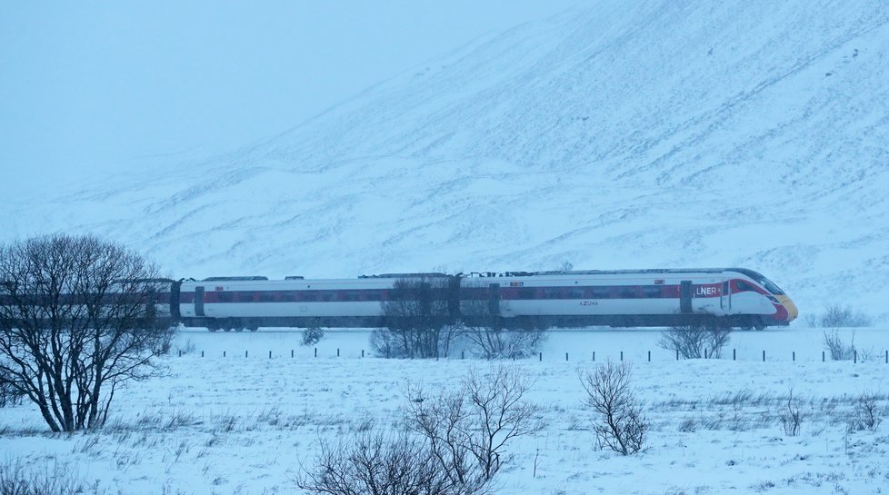 Do Skotska bouře přinesla sníh, (15.01.2020).
