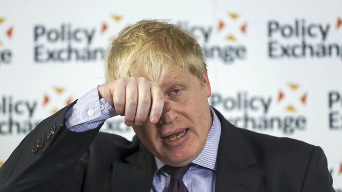 Britský ministr zahraničí Boris Johnson během projevu o brexitu.