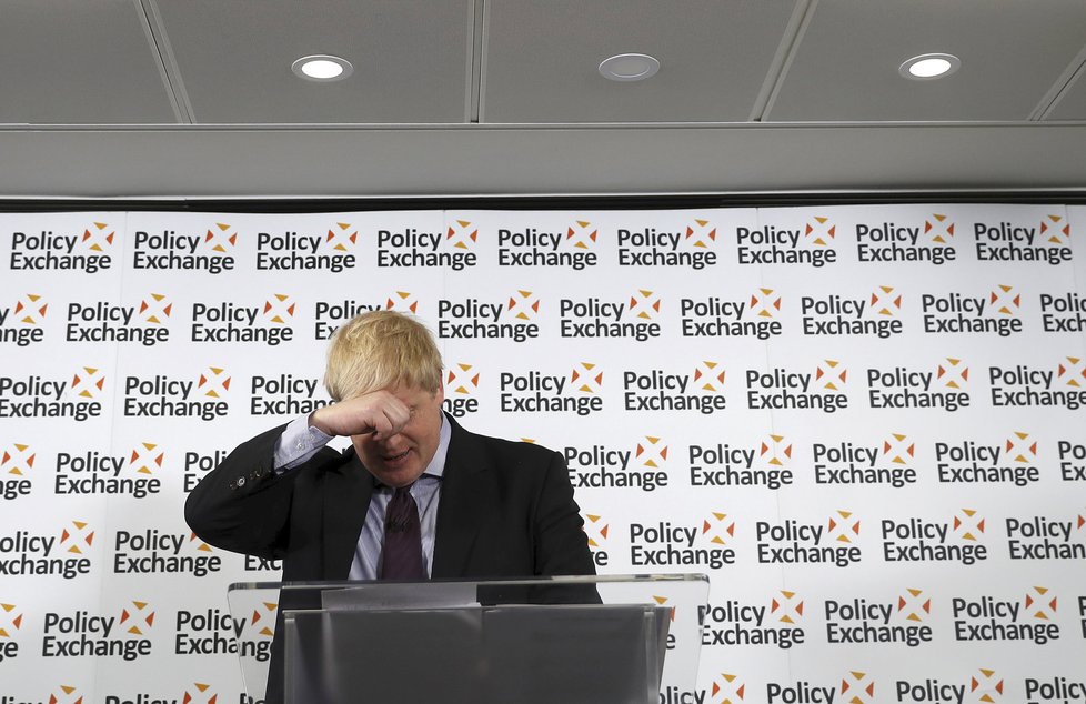 Britský ministr zahraničí Boris Johnson během projevu o brexitu