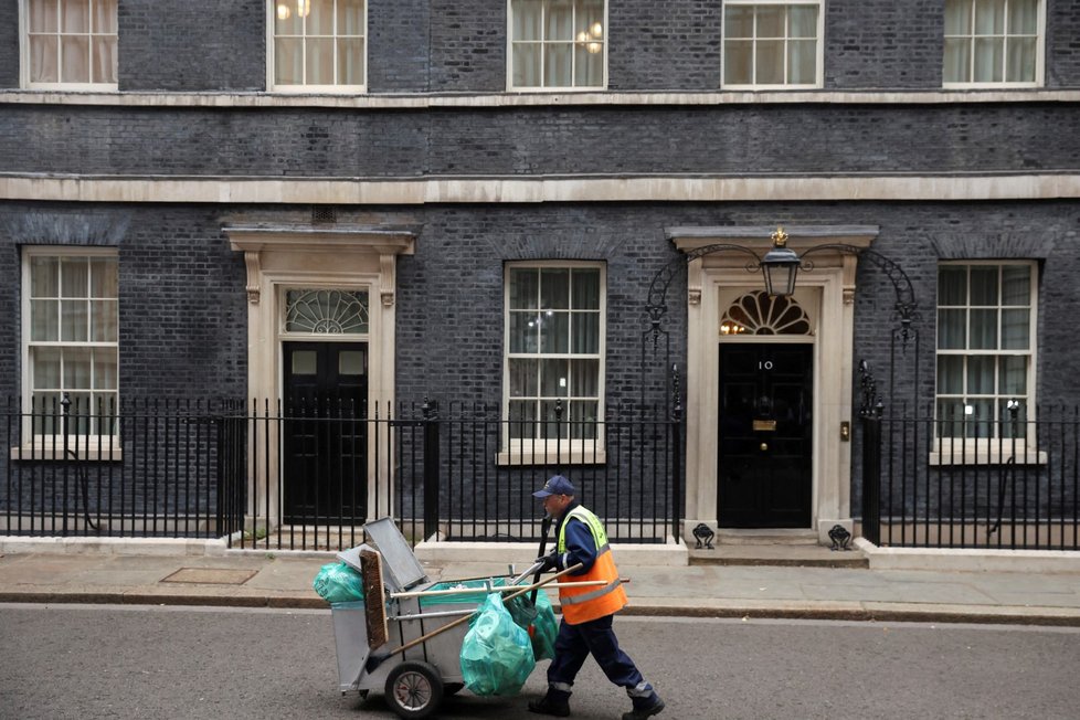 Downing street 10, sídlo britských premiérů. (7. 7. 2022)