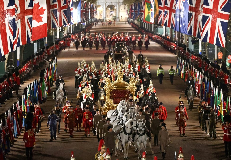 Přípravy na korunovaci Karla III. v Londýně (3. 5. 2023)