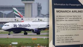 Letecká společnost Monarch Airlines končí.