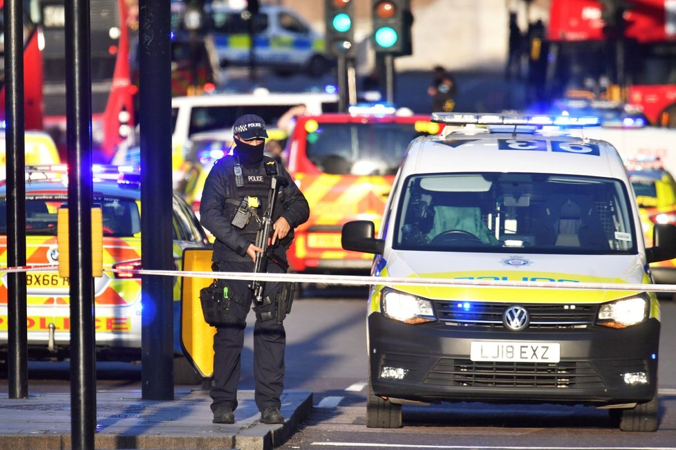 Zásah policie na London Bridge.