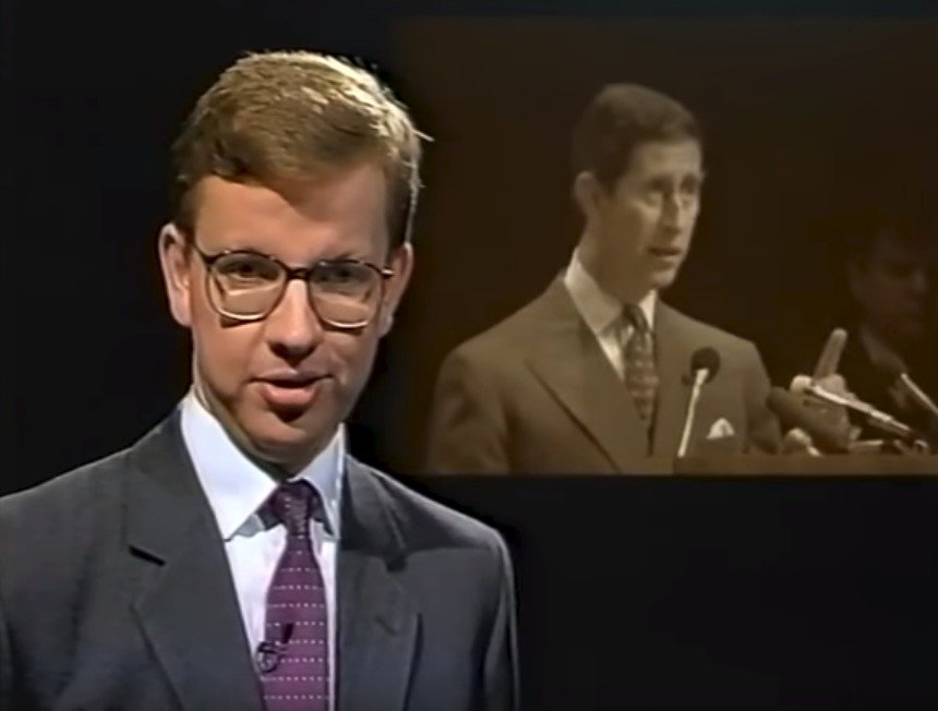 Ministr životního prostředí Michael Gove v televizní show v roce 1992