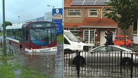 Přívalové deště v Edinburghu způsobily bleskové záplavy.