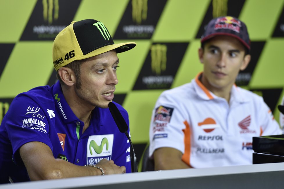 Velká cena České republiky, závod mistrovství světa silničních motocyklů, 6. srpna v Brně. Valentino Rossi na tiskové konferenci..