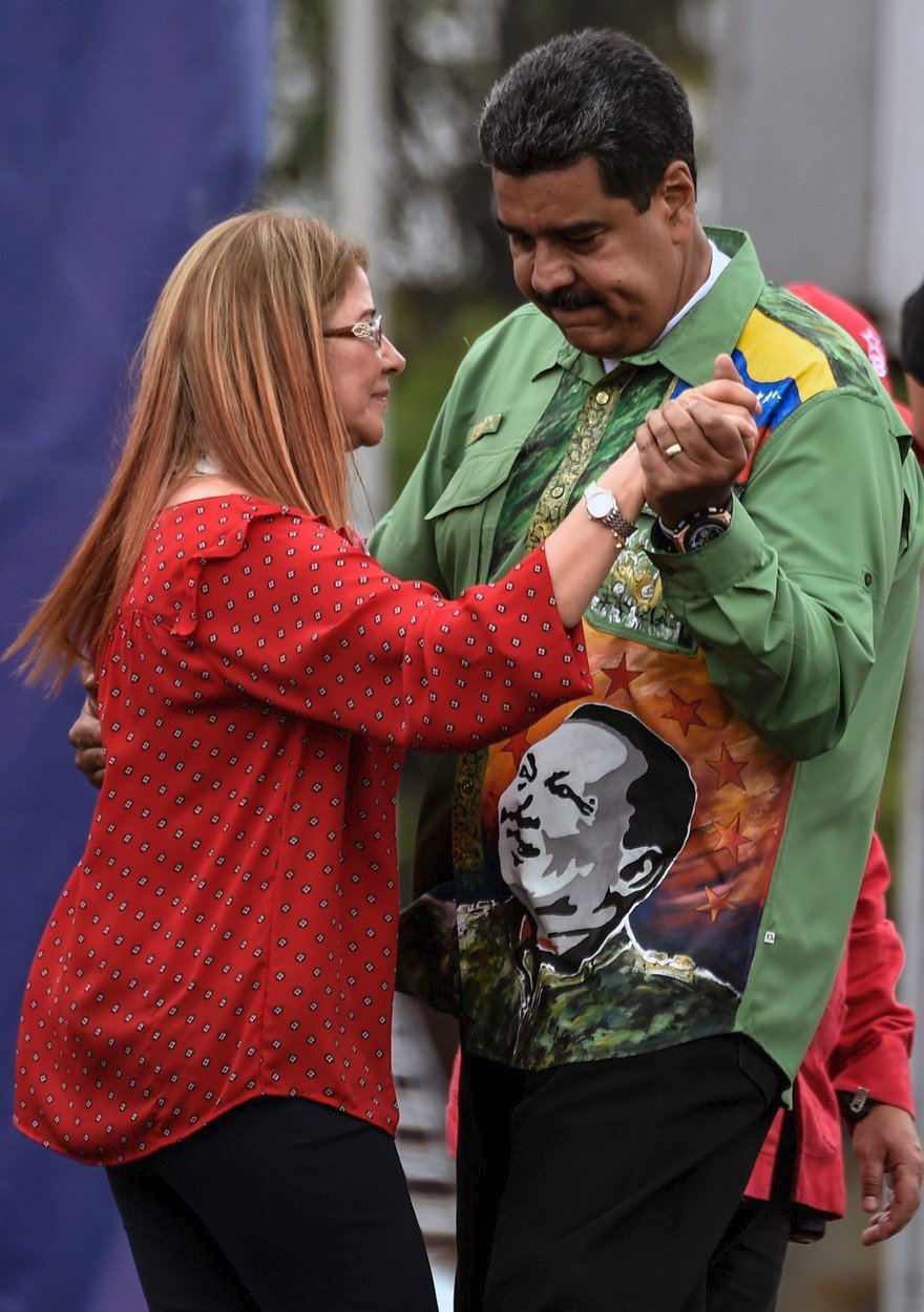 Venezuelský prezident Nicolás Maduro s manželkou Cilií Floresovou.