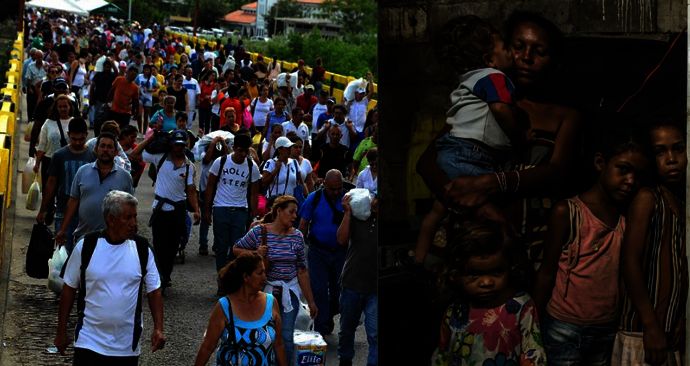 Lidé odcházejí ze zbídačené Venezuely do Kolumbie a Brazílie.