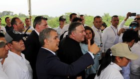Americký ministr zahraničí Mike Pompeo navštívil v neděli kolumbijské město Cúcuta, které leží u hranic s Venezuelou. (14.4.2019)