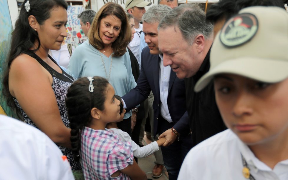 Americký ministr zahraničí Mike Pompeo navštívil v neděli kolumbijské město Cúcuta, které leží u hranic s Venezuelou. (14.4.2019)