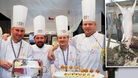Český tým šéfkuchařů získal první cenu za své vepřové hody na European Catering Cupu.