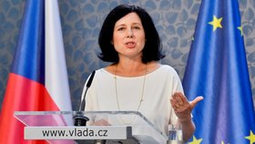 Kandidátka na eurokomisařku Věra Jourová vystoupila na tiskové konferenci (26. 8. 2019)