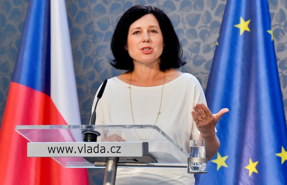 Kandidátka na eurokomisařku Věra Jourová vystoupila na tiskové konferenci. (26. 8. 2019)