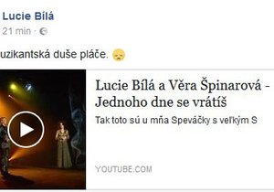 Lucie Bílá o smrti Věry Špinarové