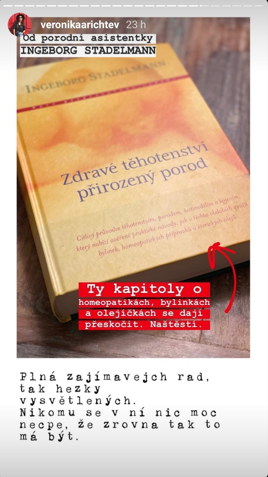 Nastávající maminka Arichteva se pustila do čtení odborné literatury...