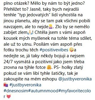 Veronika Kopřivová se vyjádřila k případu Týnuš Třešničkové.