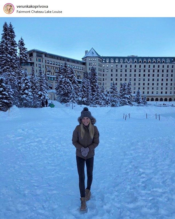 Veronika Kopřivová na sváteční procházce ve zmrzlé Kanadě