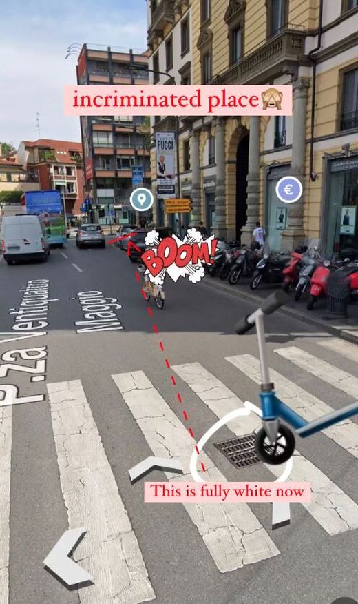 Zde bourala Veronika Rajeková na elektrickém skútru, když si jela pro pravou italskou zmrzlinu. Zde bourala Veronika Rajeková na elektrickém skútru, když si jela pro pravou italskou zmrzlinu.