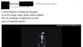 Dívka si dala na Facebook fotku a text písně vraha El Maróna.