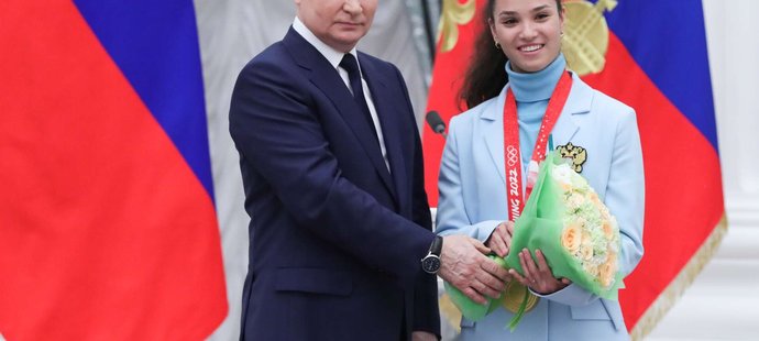 Veronika Stěpanovová s ruskou hlavou státu Vladimírem Putinem.