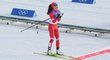 Ruská běžkyně na lyžích Veronika Stepanovová jela na posledním úseku zlaté ruské štafety.