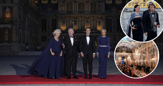 Pompézní banket na počest krále Karla III. ve Versailles: Dorazil Mick Jagger i Hugh Grant