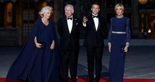 Král Karel III. ve Francii: Po setkání s Macronem opulentní hostina plná hvězd ve Versailles