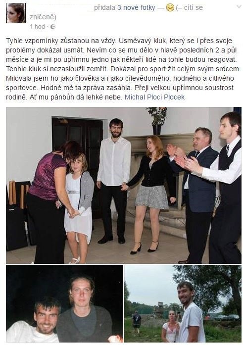 Tohle napsala Plockova expřítelkyně na Facebook.